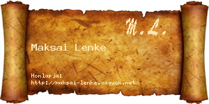 Maksai Lenke névjegykártya
